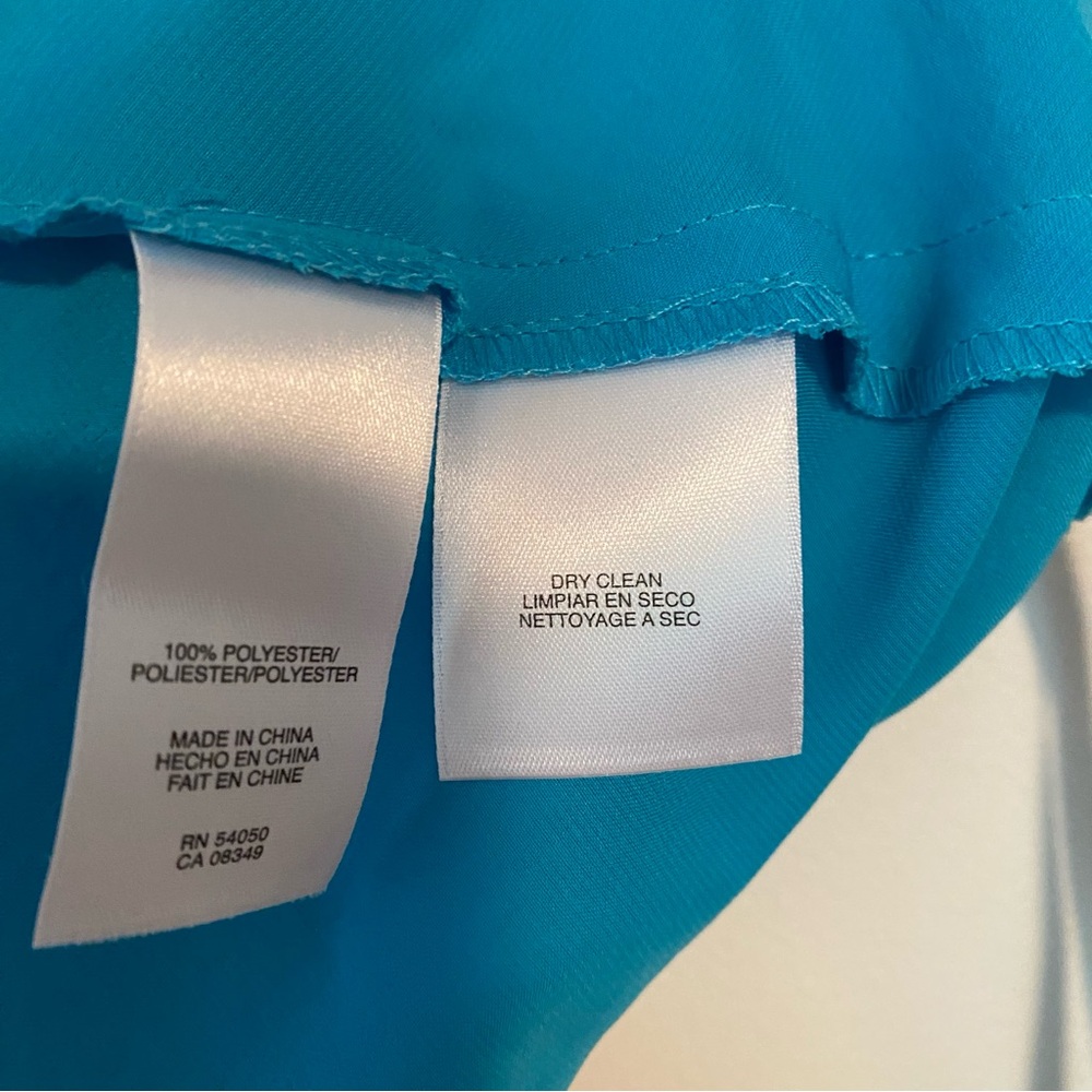 RACHEL ROY Tank Top Blouse Size Medium NWT Blue Turquoise V Neck 2 Straps - Picture 4 of 7